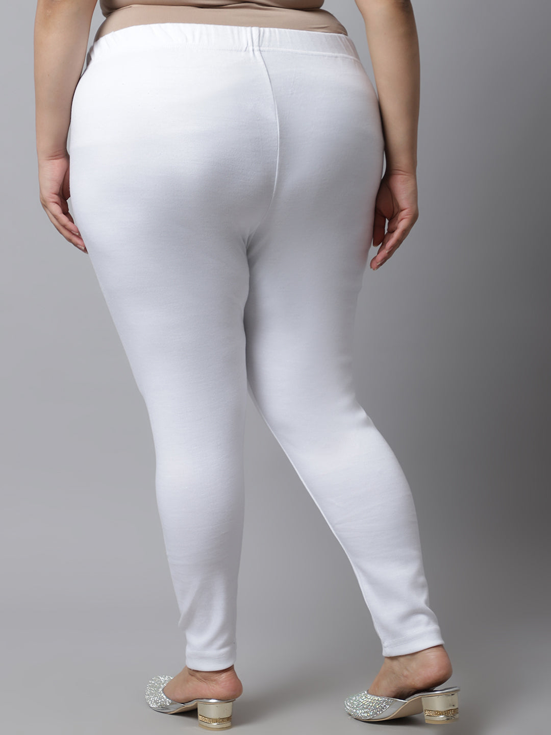 White Woolen Ankle-Length Plus Legging