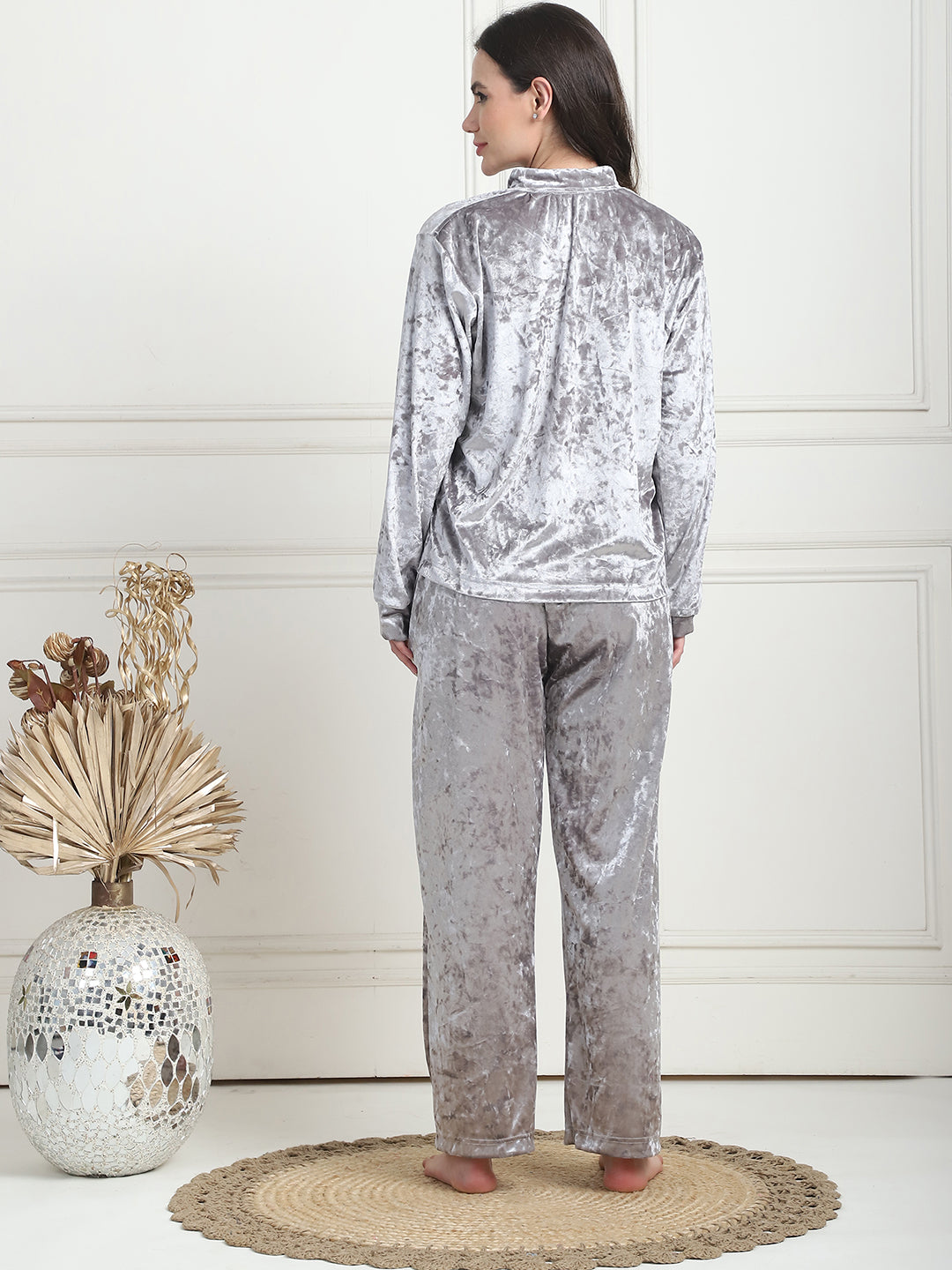 Silver Ice Velvet Lounge Set