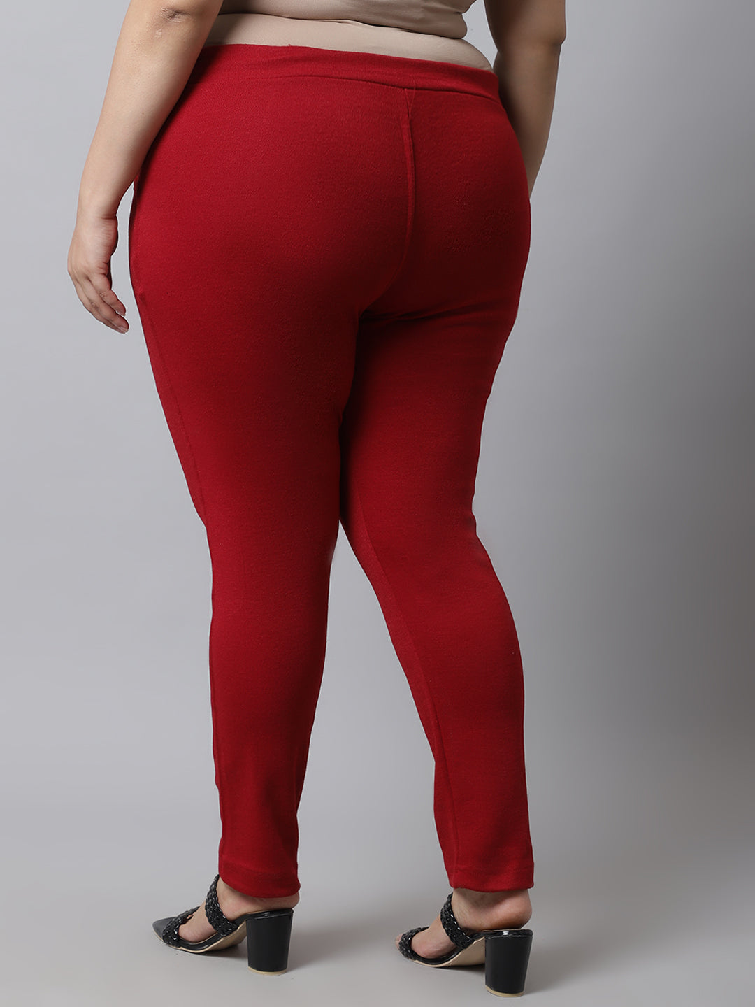 Maroon Woolen Plus Pocket Pant