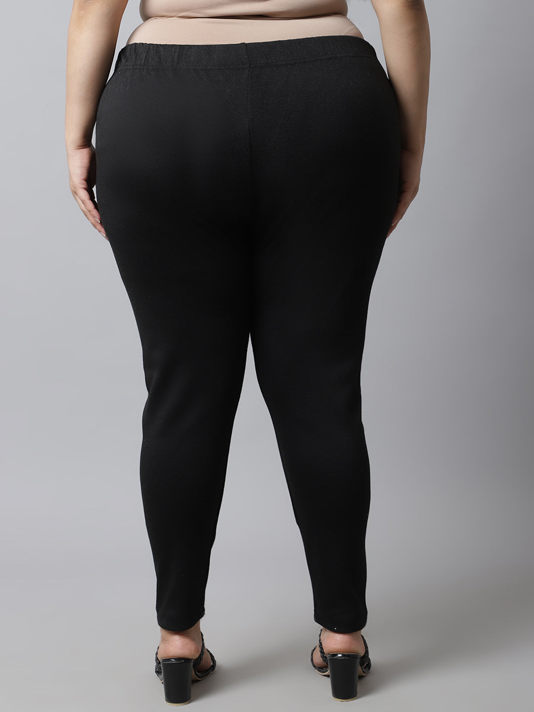 Black Woolen Ankle-Length Plus Legging