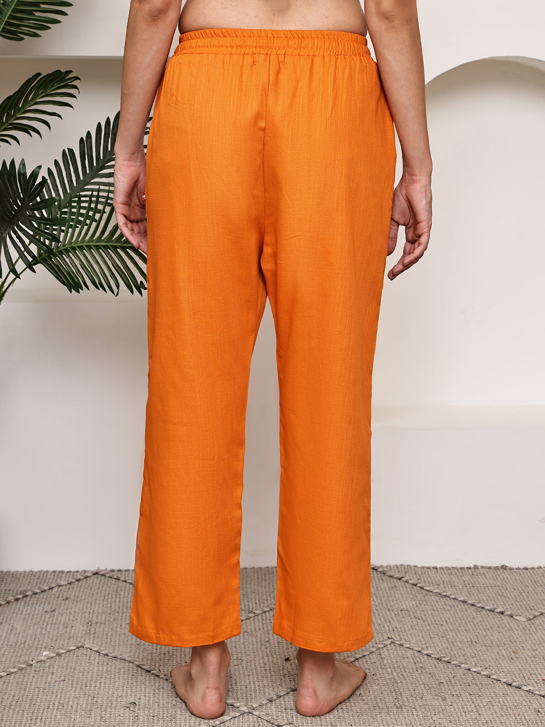 Orange Cotton Lounge Pant