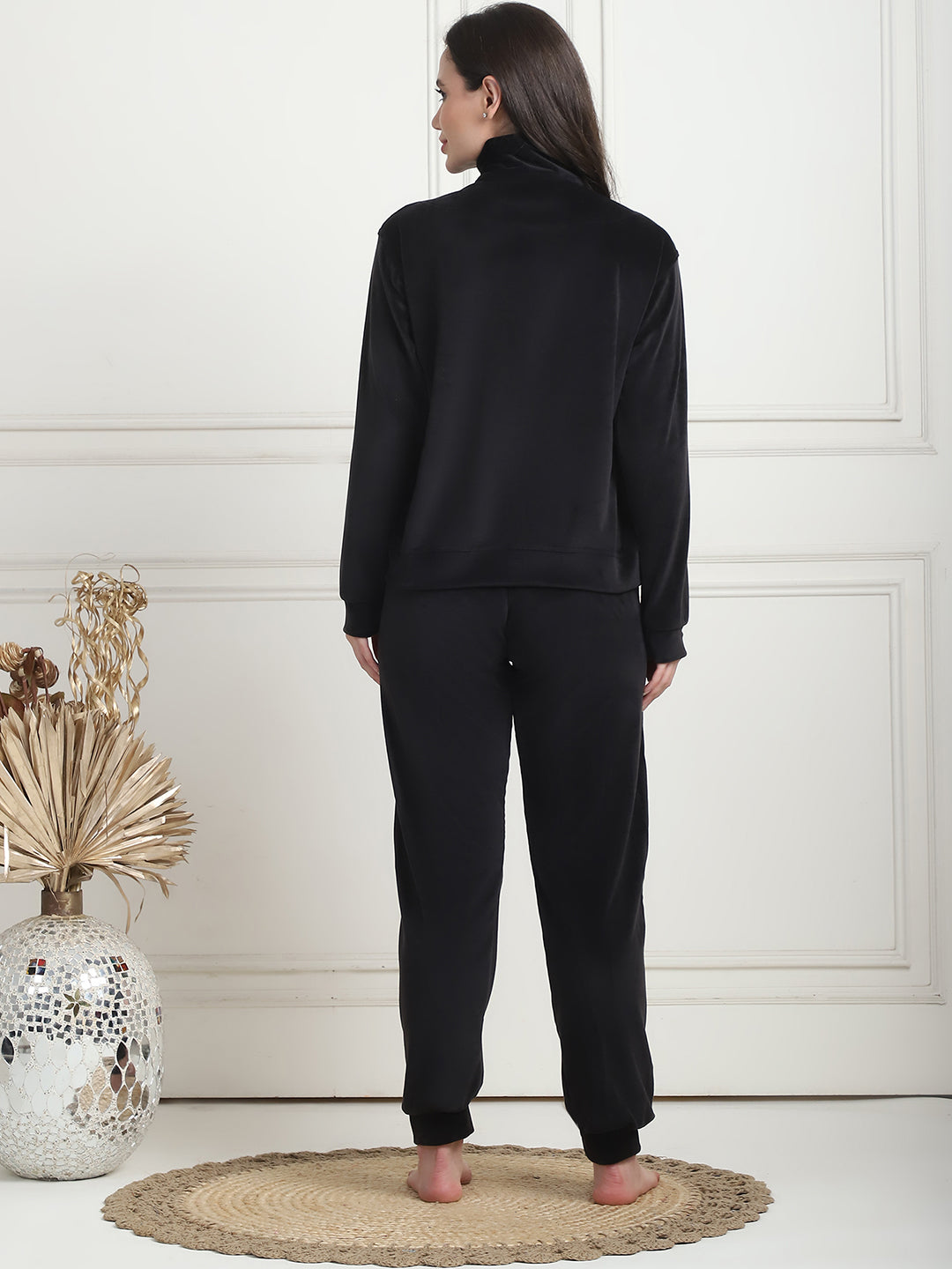 Black Velvet Zip Lounge Set
