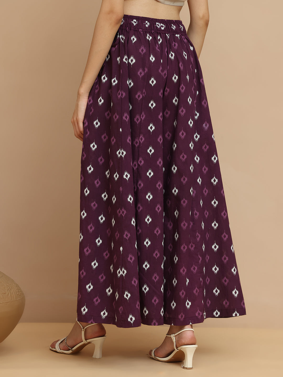 Jaamuni Ikkat Kali Cotton Palazzo
