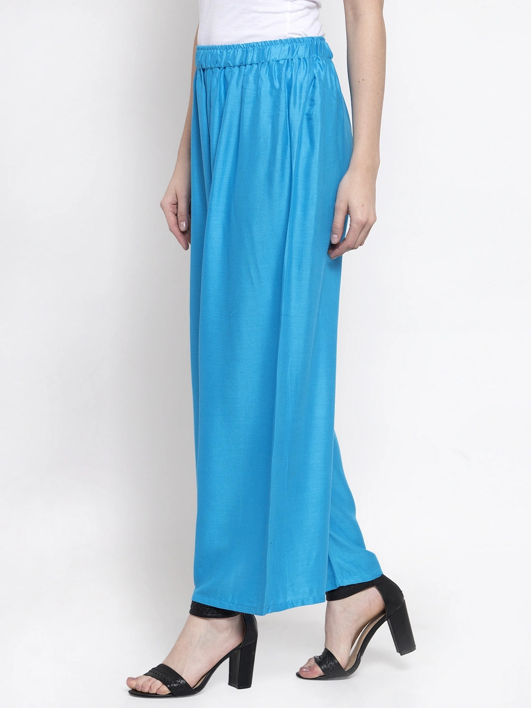 Firozi Solid Rayon Palazzo