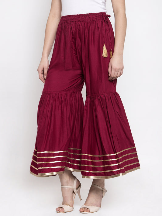 Maroon Rayon Sharara