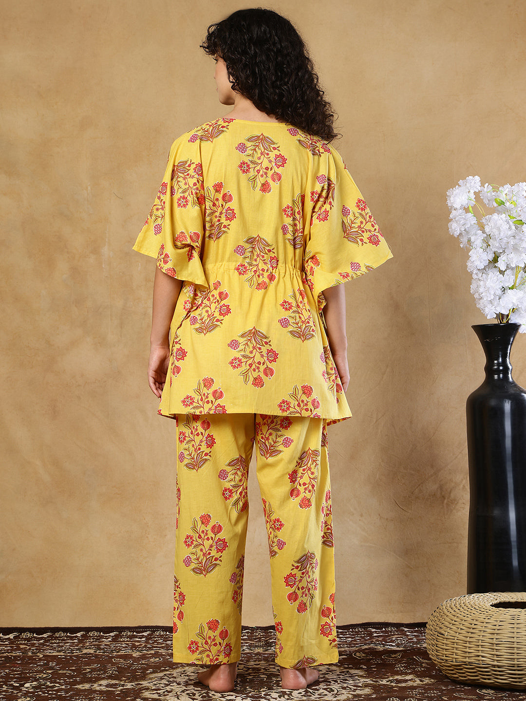 Genda Phool Cotton Kaftan Set