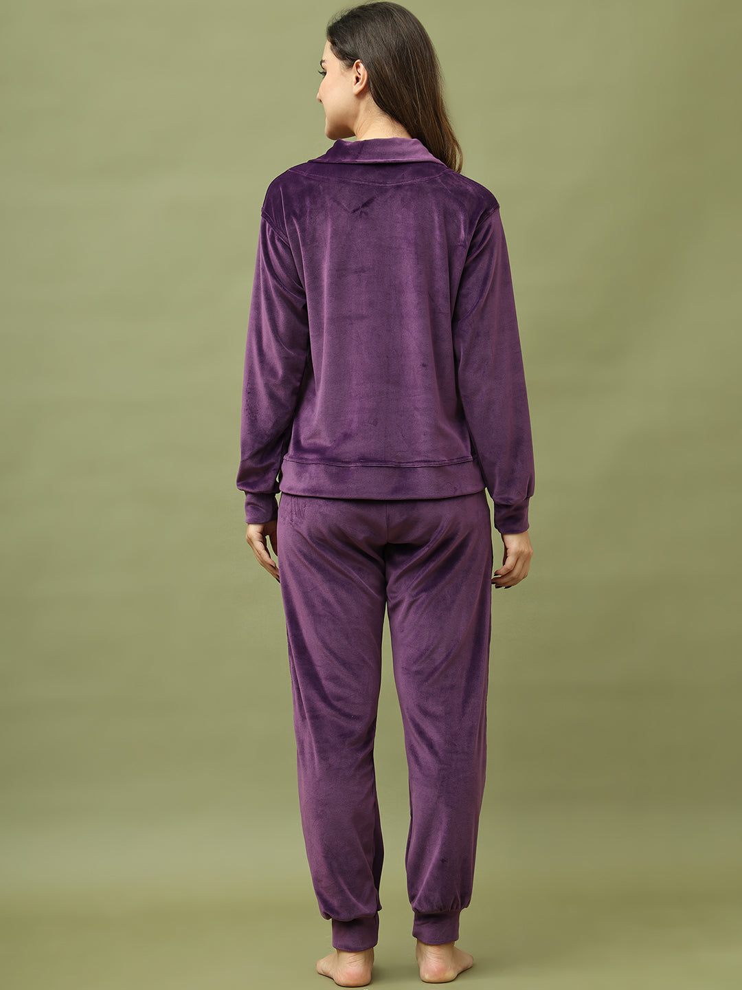 Purple Velvet Zip Lounge Set