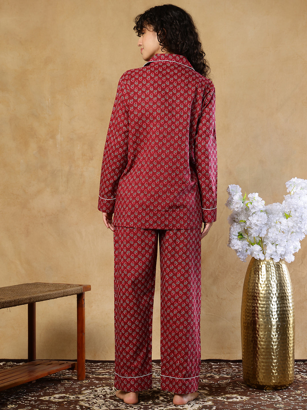 Sana Booti Collar Night Suit