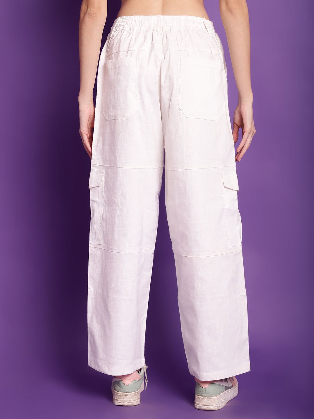 White High-Rise Utility Cargos
