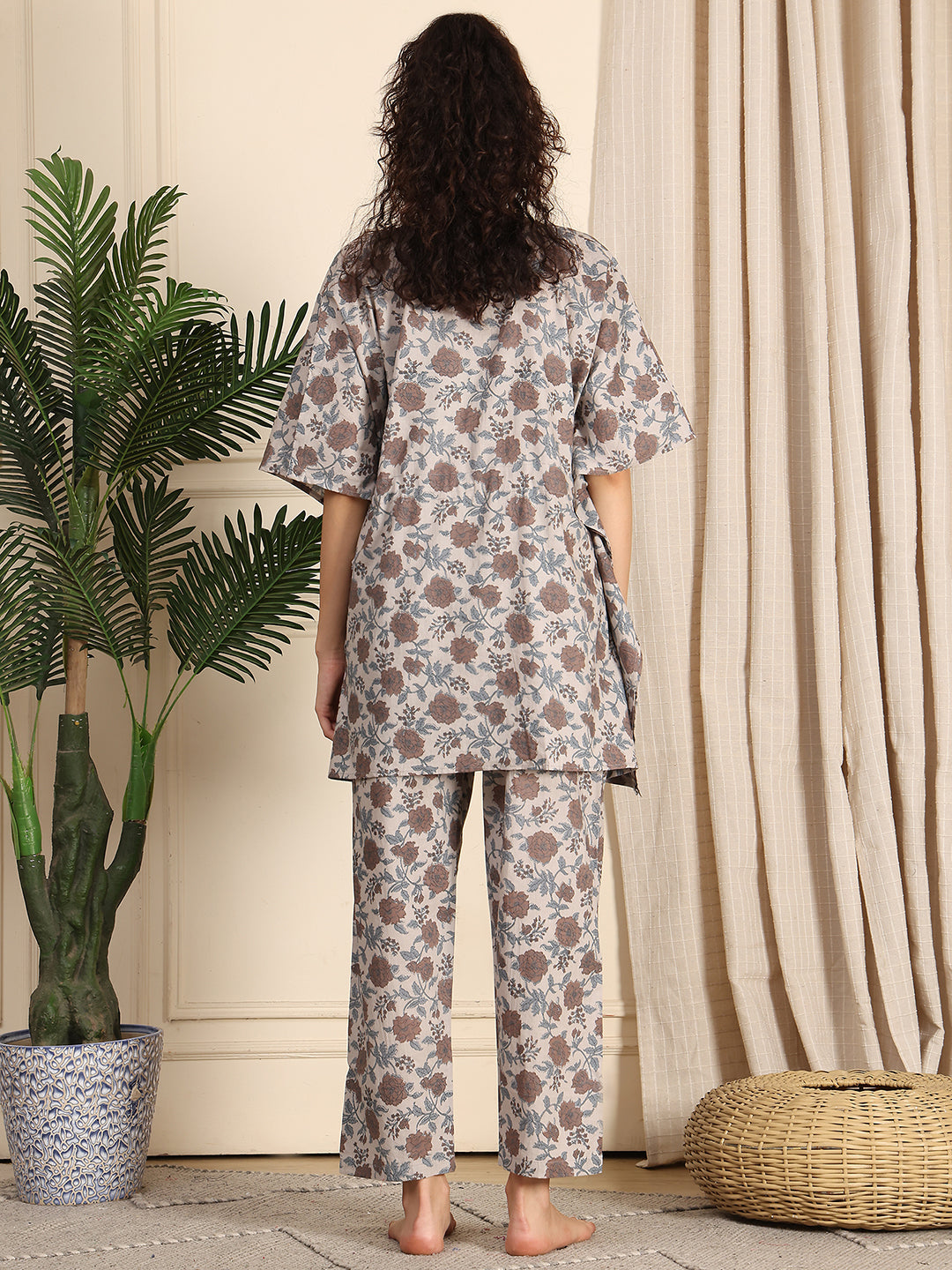Light grey Jaal Cotton Kaftan