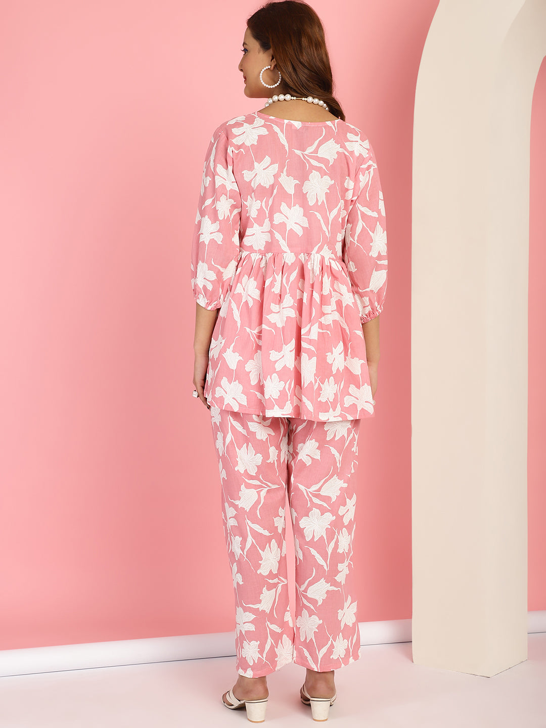 Pastel Pink Floral Co-Ord Set