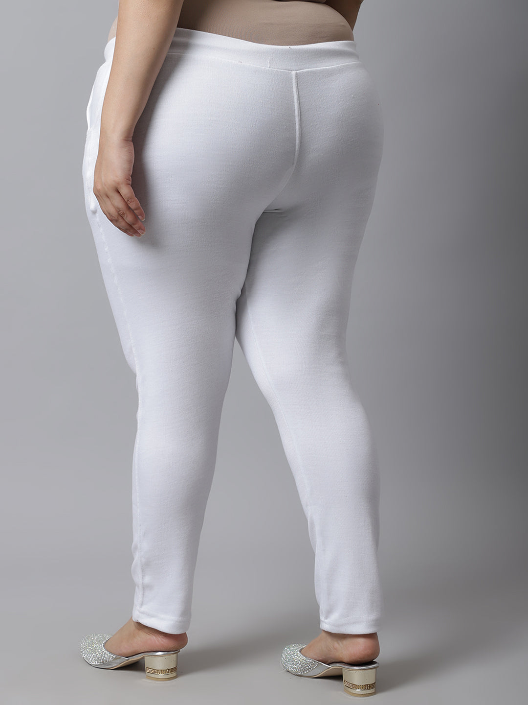 White Woolen Plus Pocket Pant