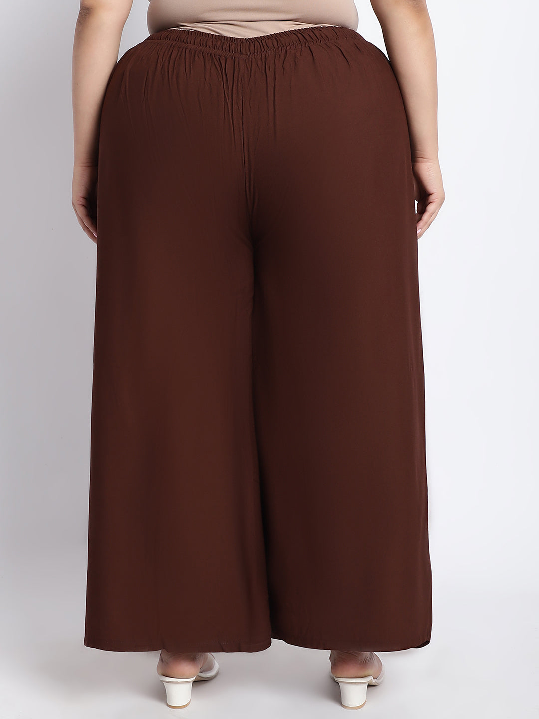 Brown Rayon Plus Palazzo