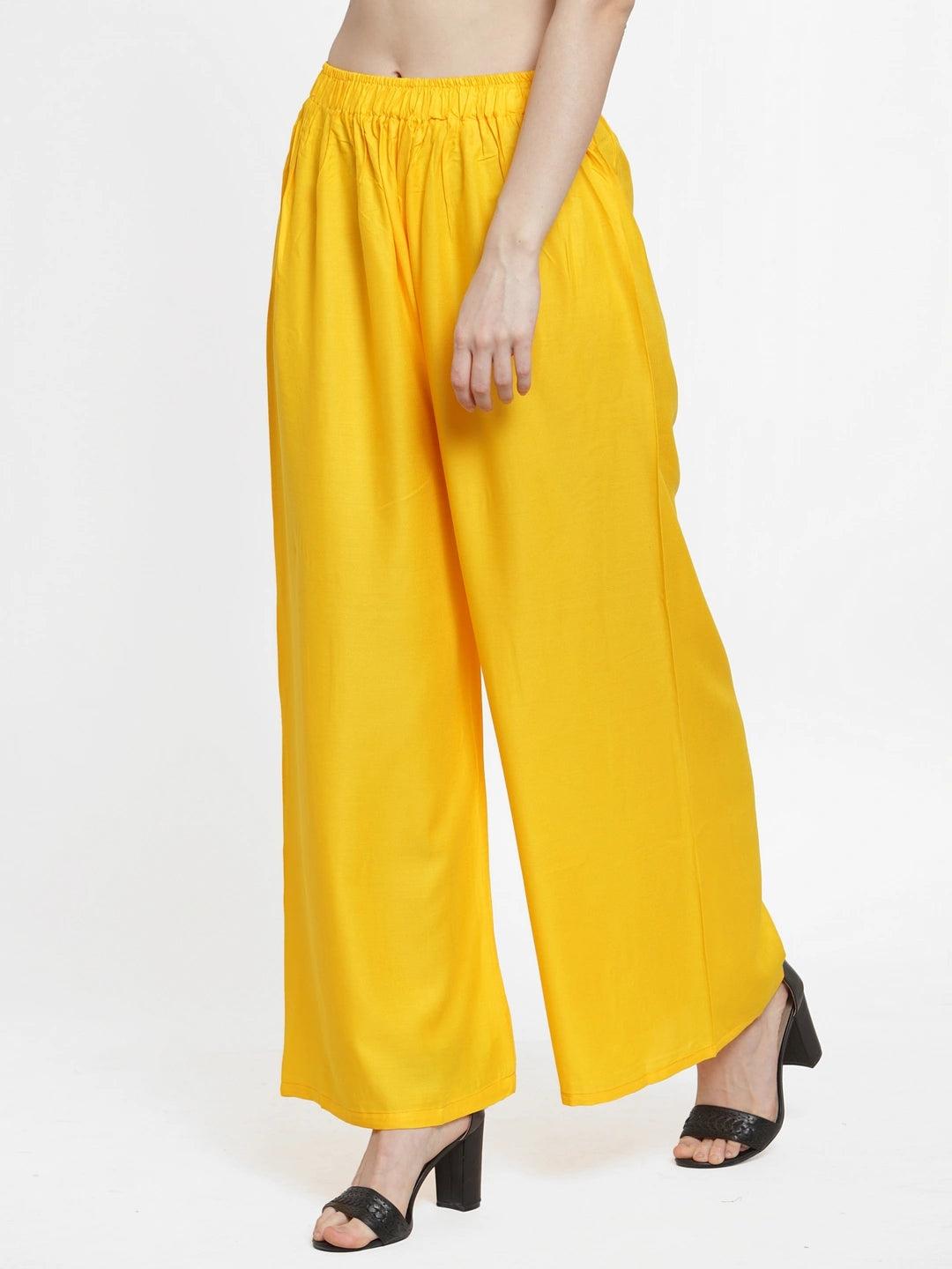 Dark Yellow Solid Rayon Palazzo