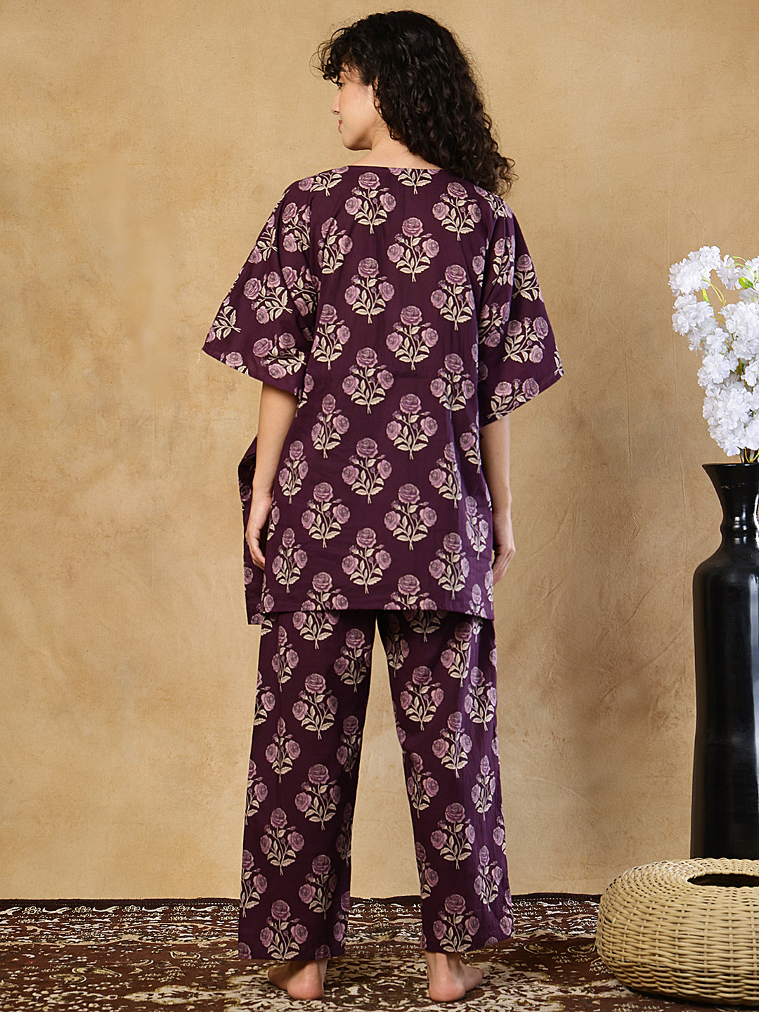 Kokum Booti Cotton Kaftan Set