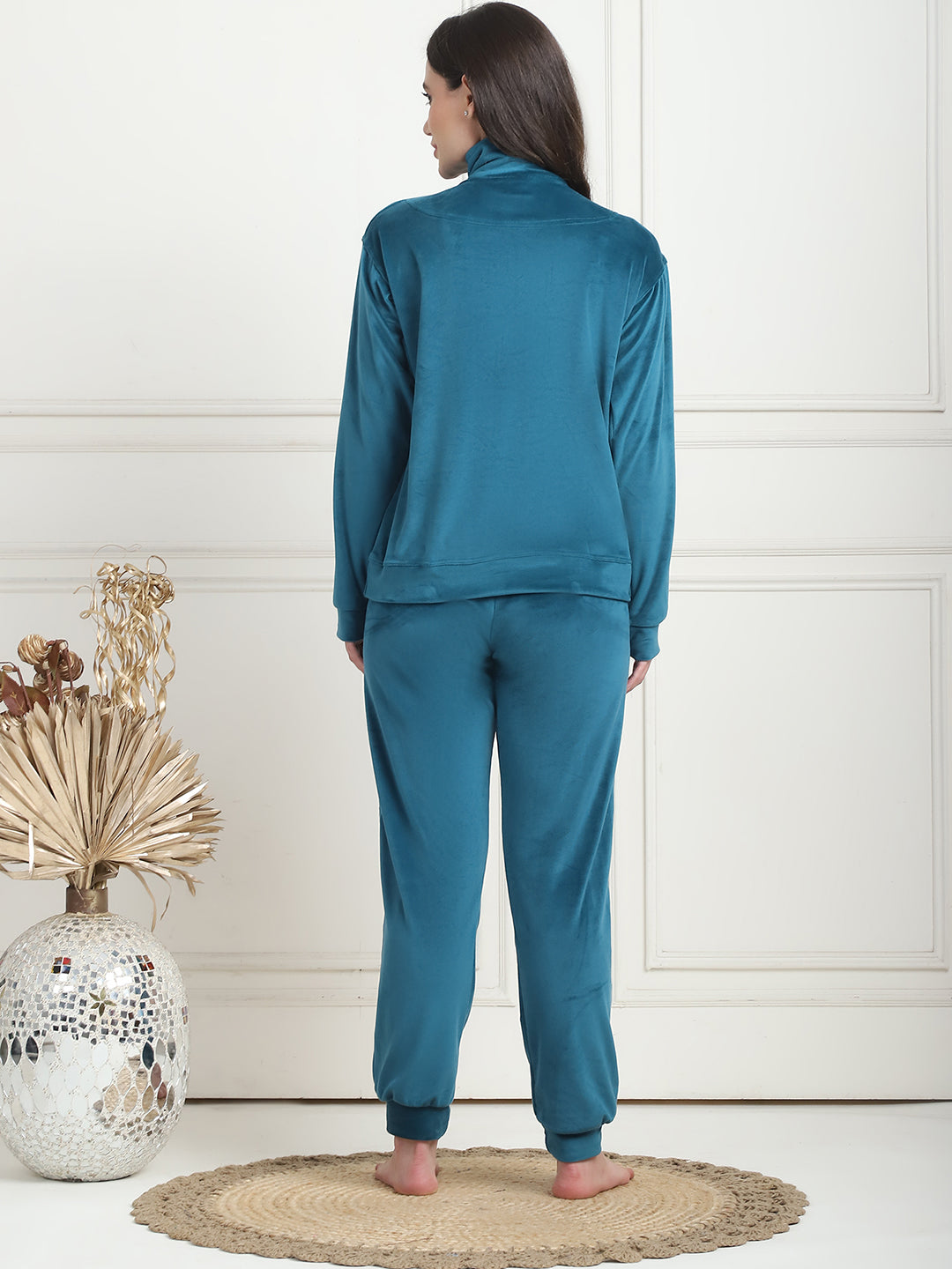 Teal Velvet Zip Lounge Set