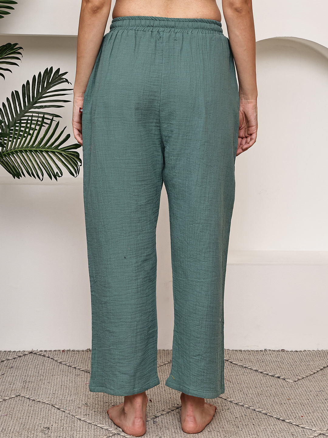 Dusty Green Double Cloth Lounge Pant