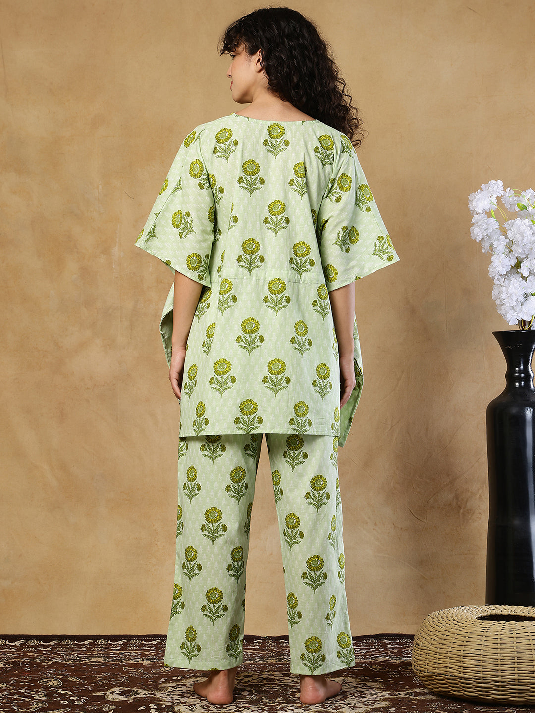 Kachhi Kairi Cotton Kaftan Set