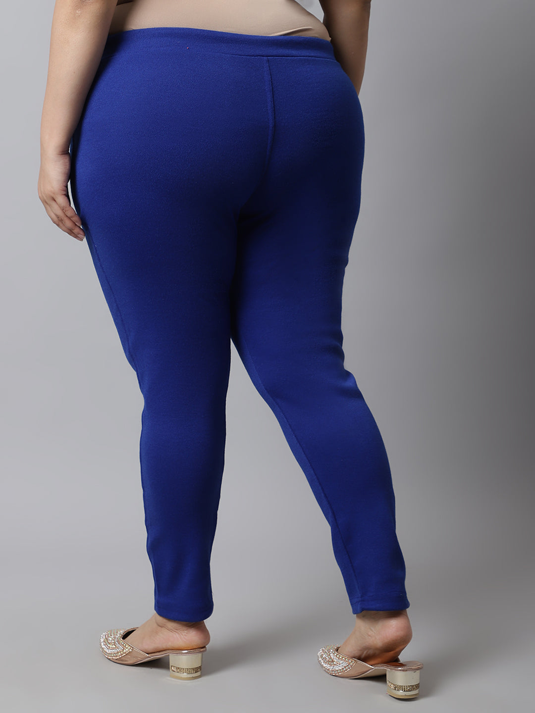 Royal Blue Woolen Plus Pocket Pant