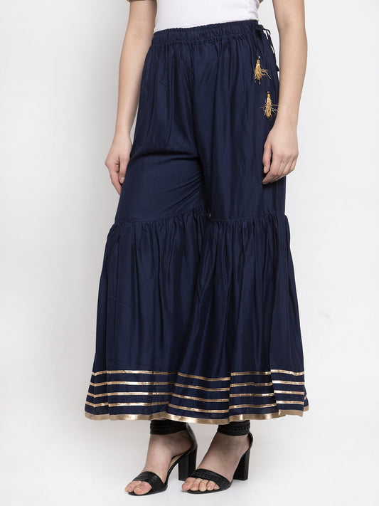Navy Blue Rayon Sharara