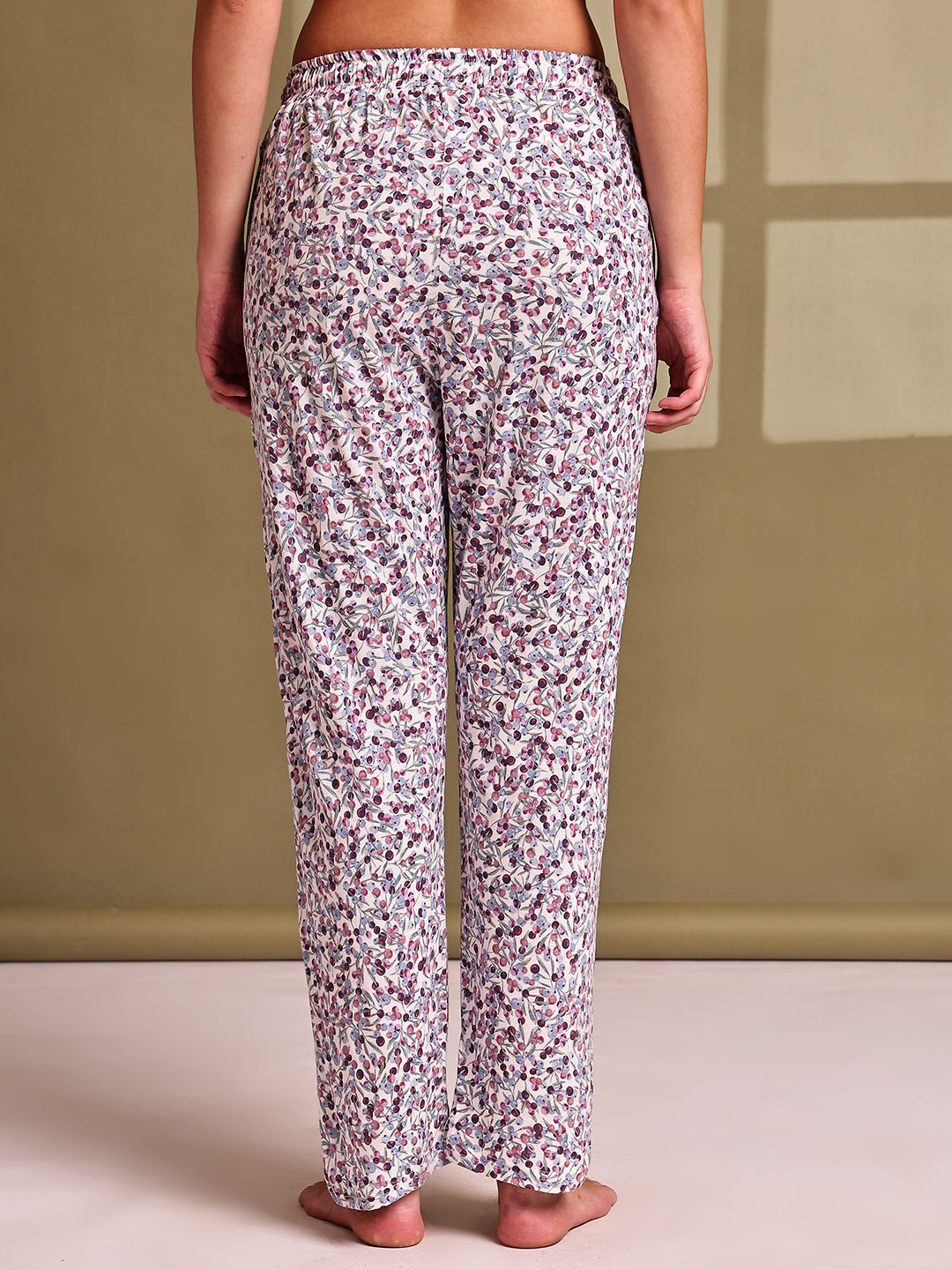 Pink Buds Cotton Hosiery Lounge Pant