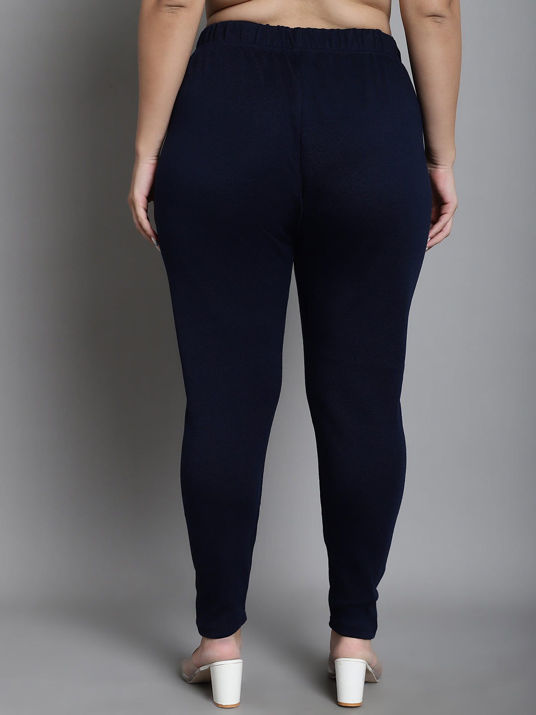 Navy Woolen Ankle-Length Plus Legging