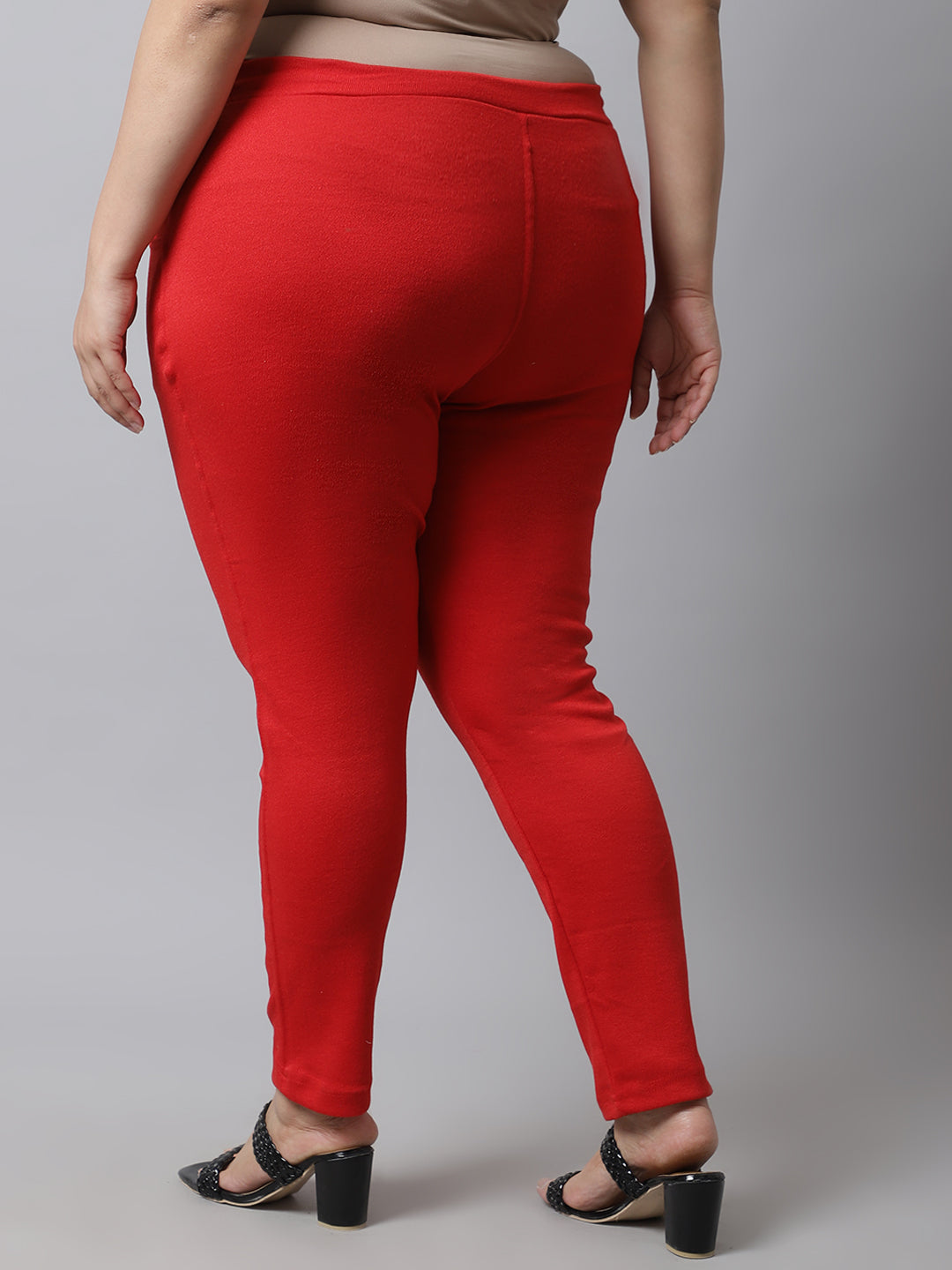 Red Woolen Plus Pocket Pant