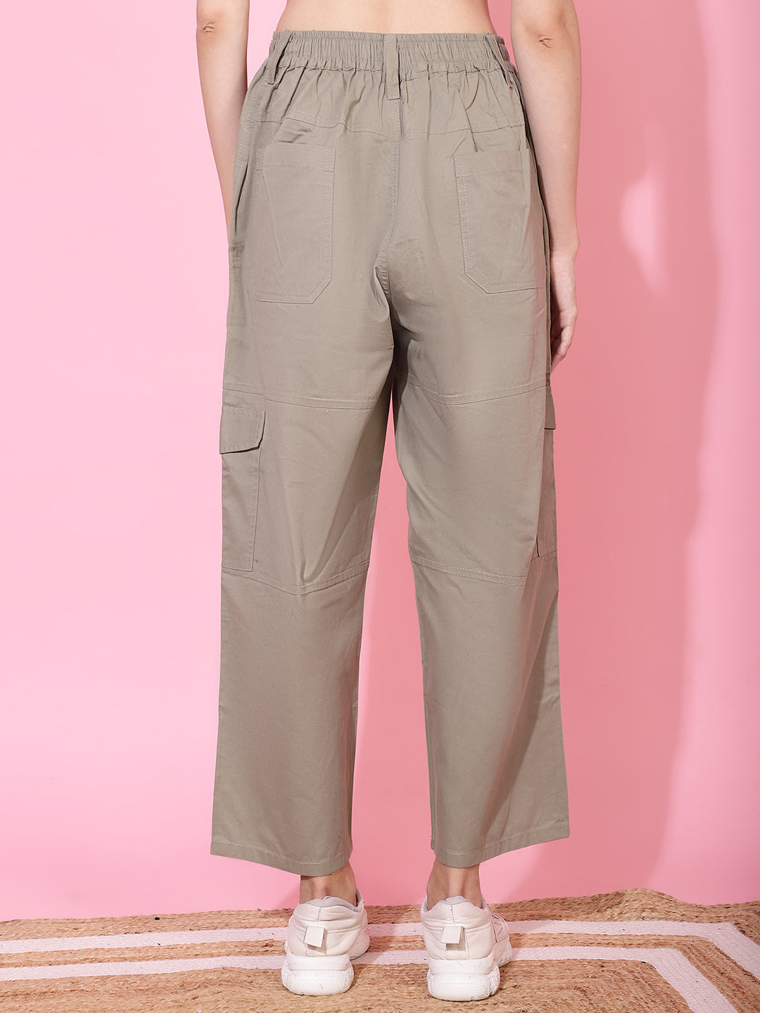 Sage Green High-Rise Utility Cargos