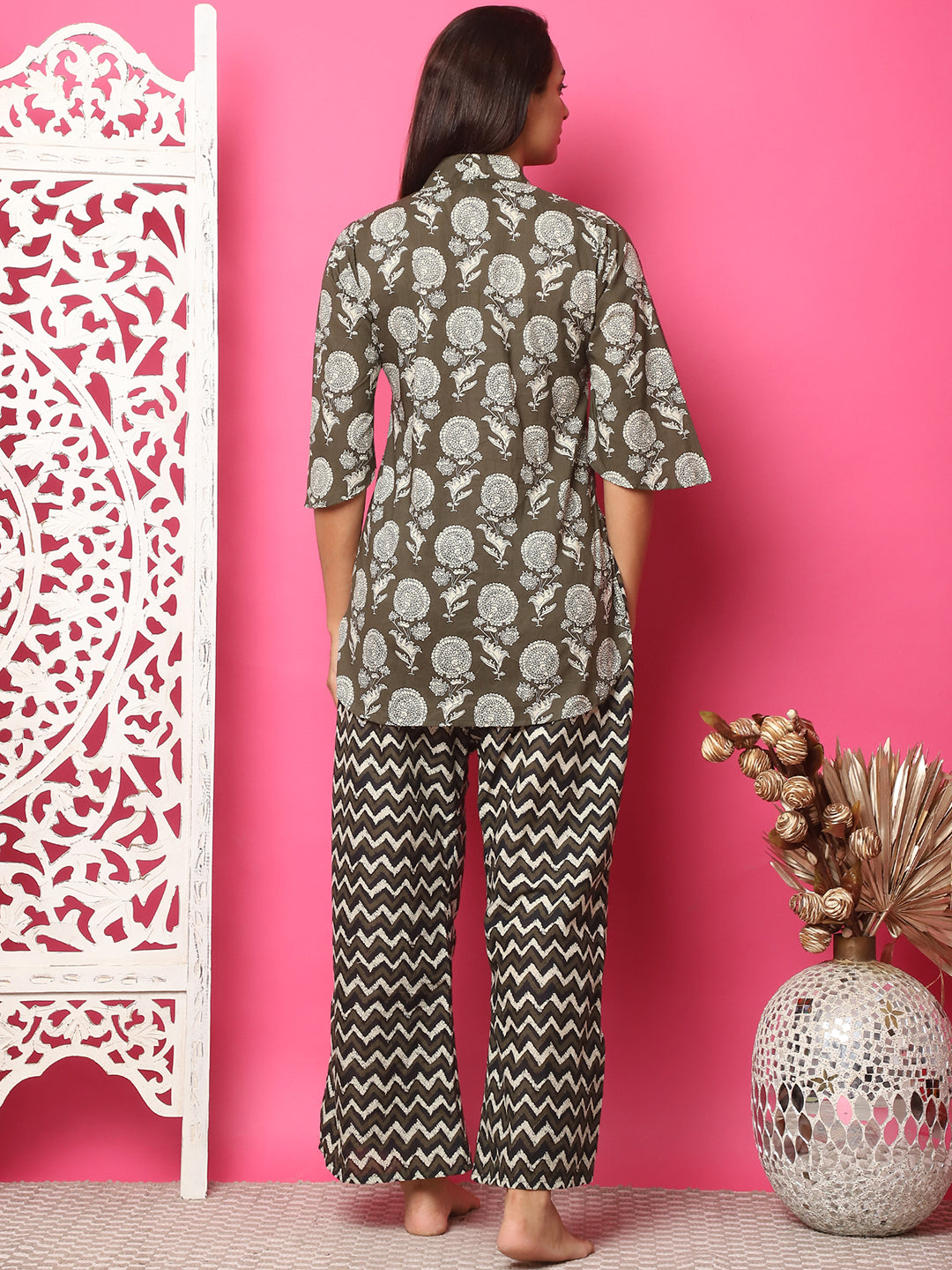 Dusty Olive Floral Co-Ord Set