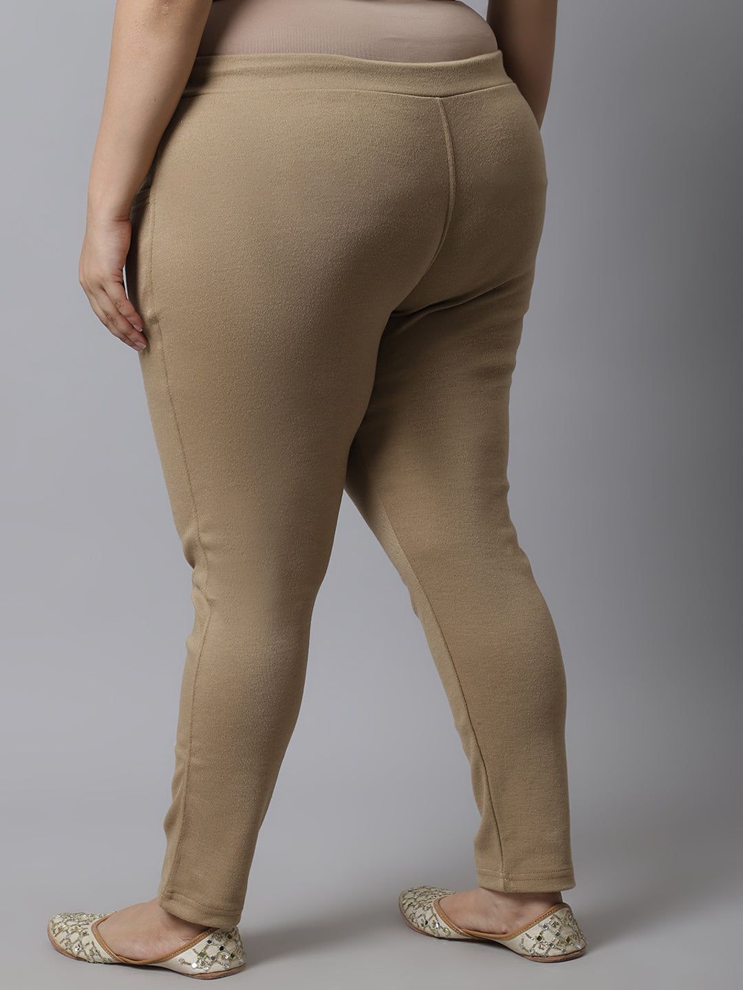 Light Beige Woolen Plus Pocket Pant