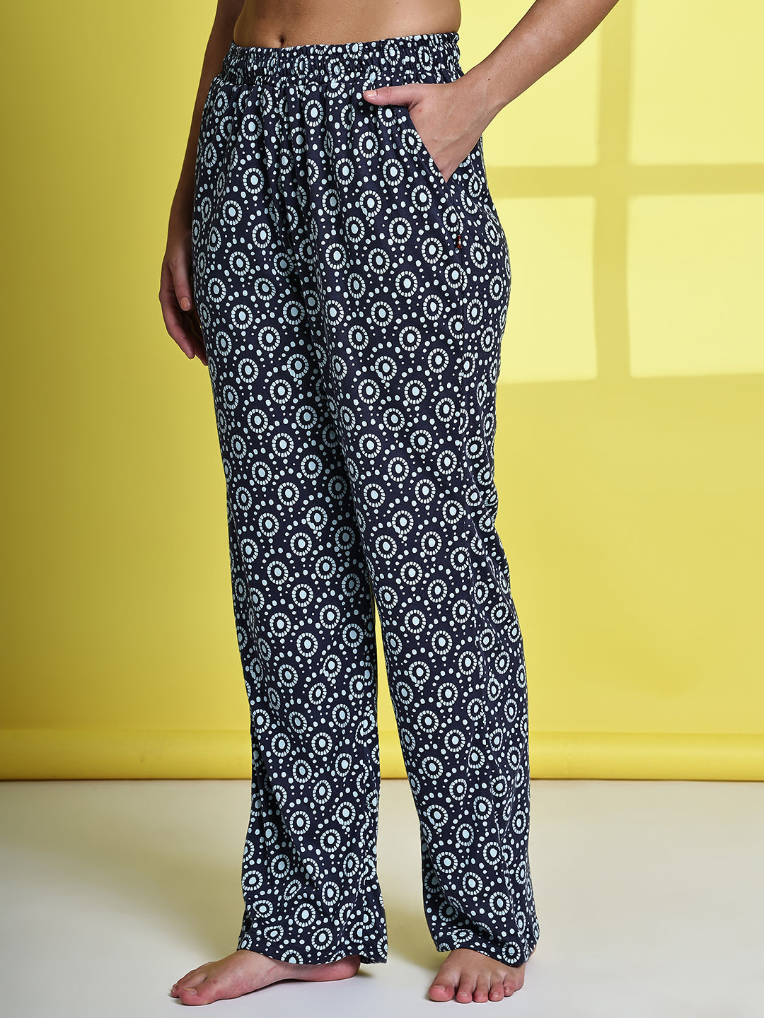 Nevy Polka Cotton Hosiery Lounge Pant