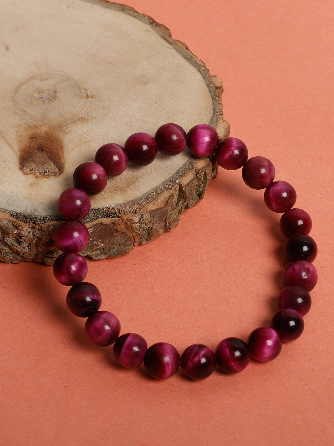 Pink Cat Eye Semi Precious Bracelet