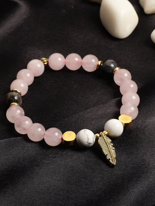 Rose Charm Semi Precious Bracelet