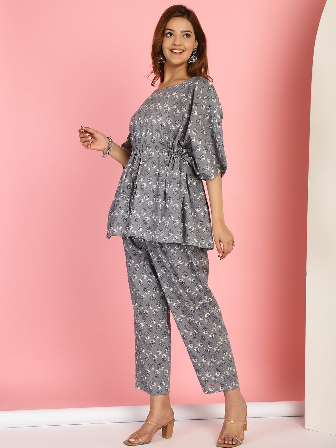 Grey Flower Co-Ord Set