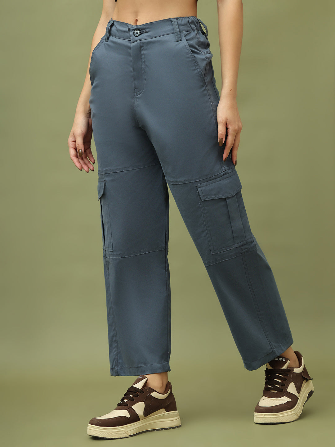 Airforce Blue High-Rise Utility Cargo