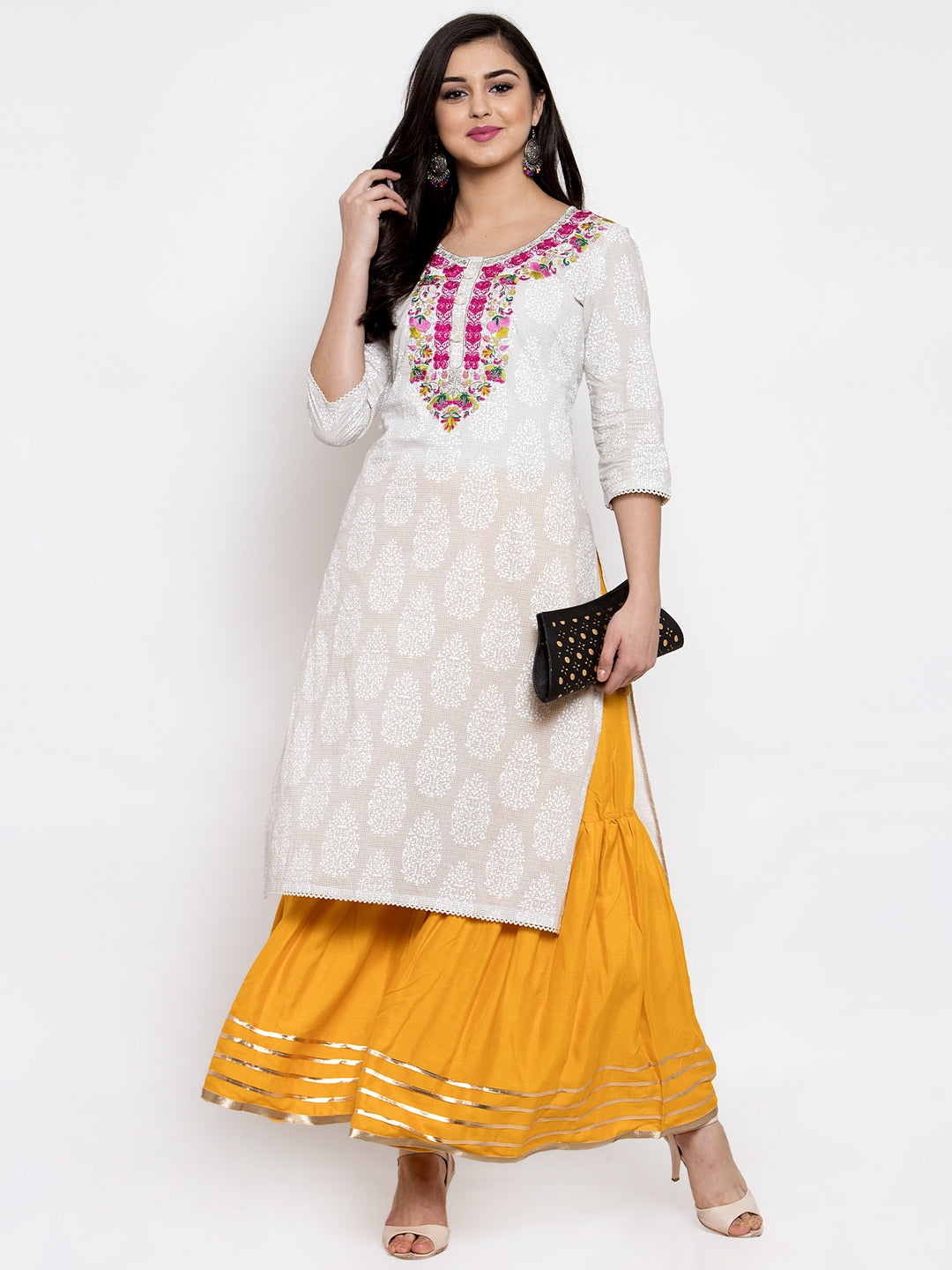Dark Yellow Rayon Sharara