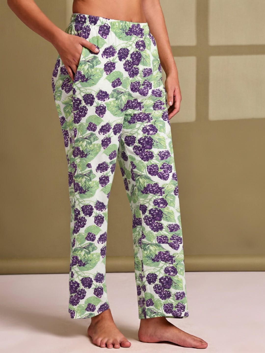 Green Grapes Cotton Hosiery Lounge Pant