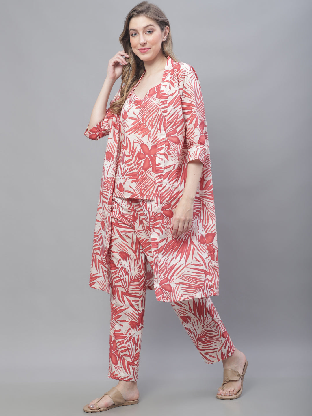 Red Tropical Co-Ord Set