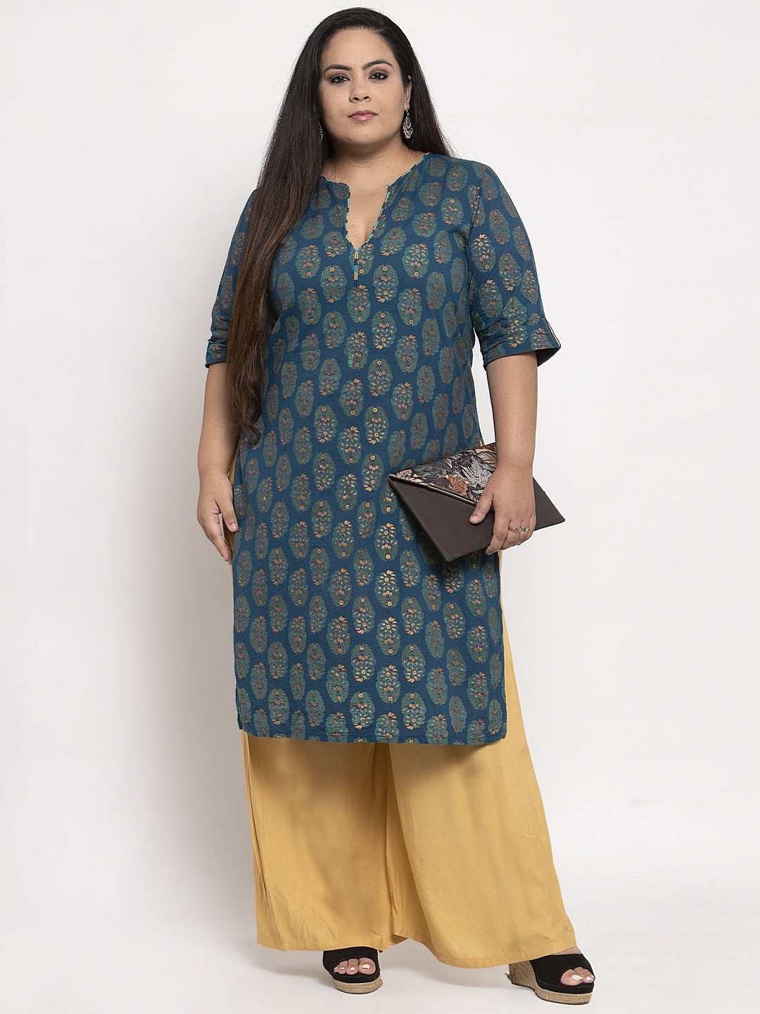 Light Beige Rayon Plus Palazzo