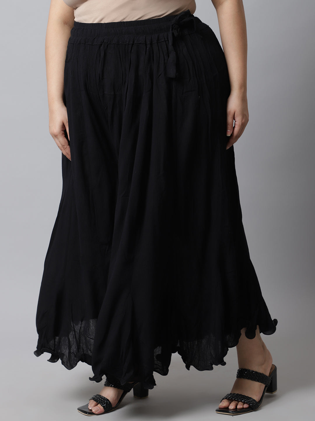 Black Crush Flared Plus Palazzo