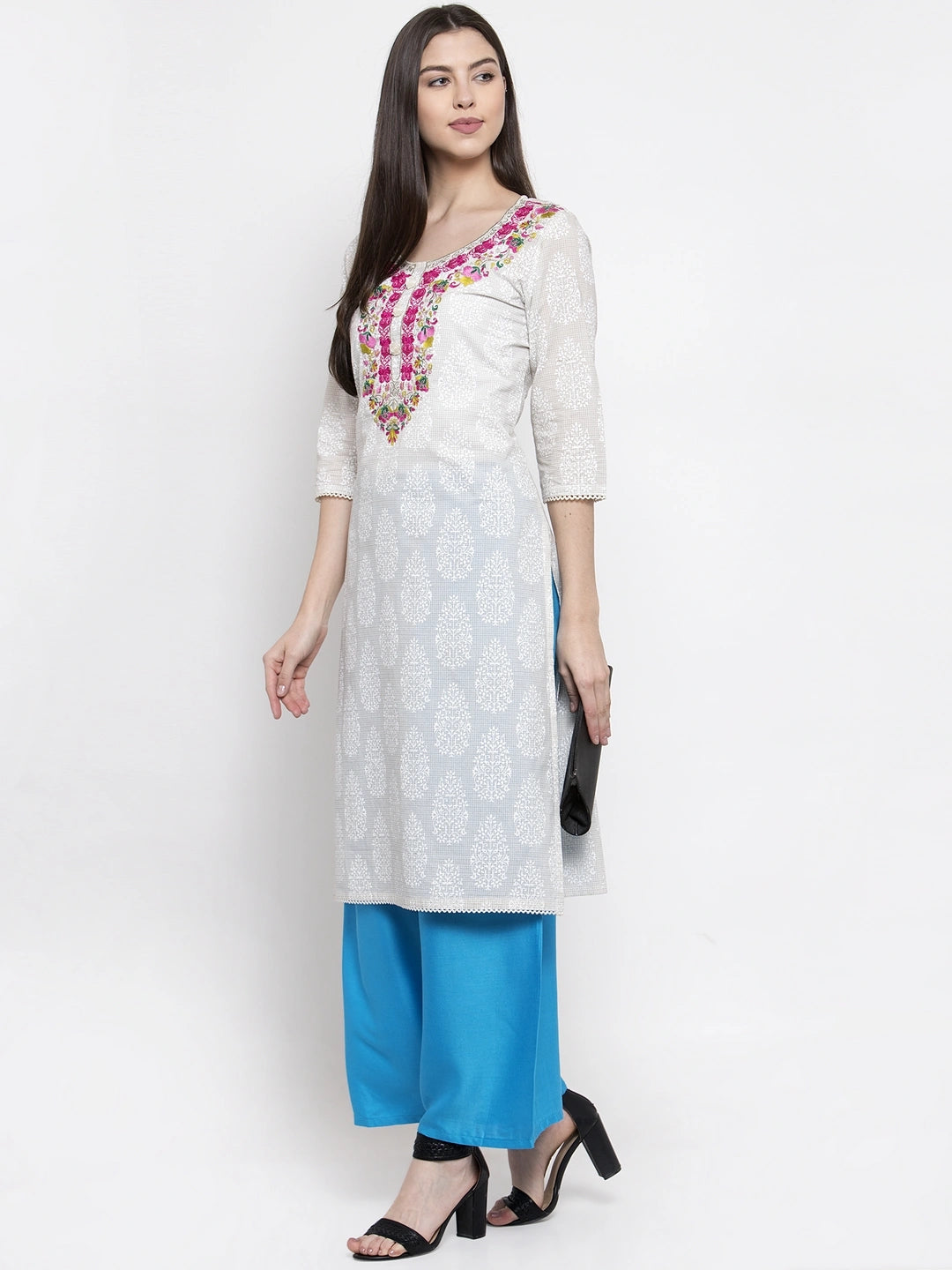Firozi Solid Rayon Palazzo