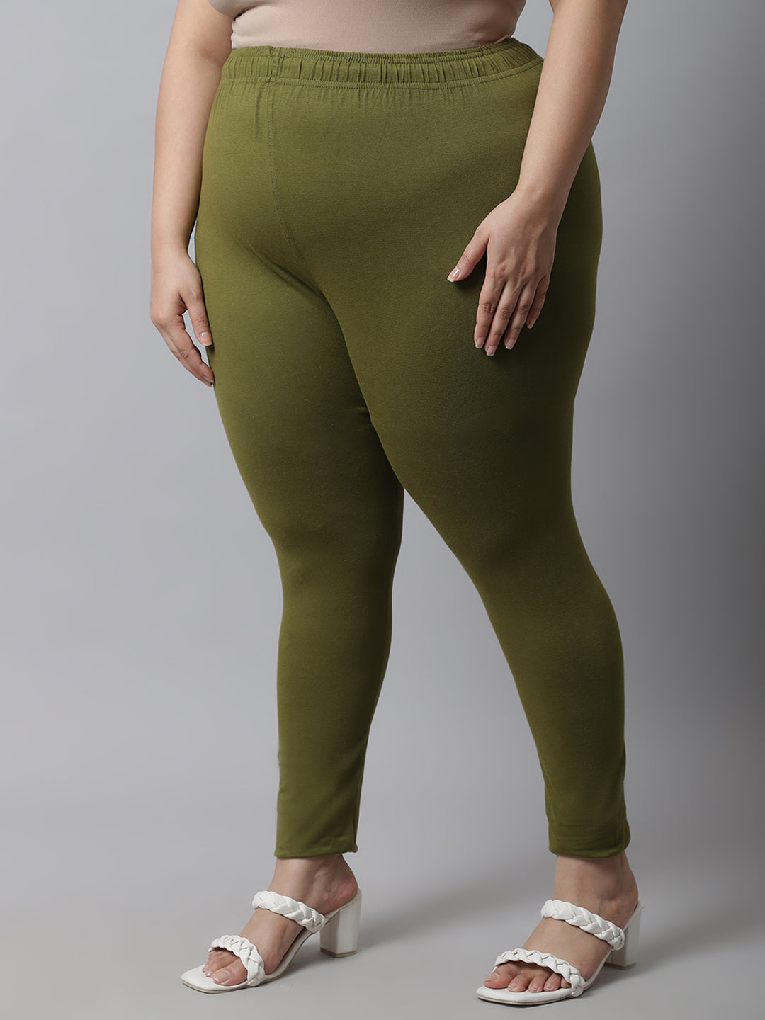 Olive Ankle Length Plus Legging