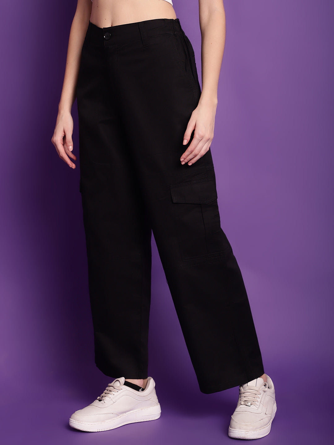 Black High-Rise Utility Cargos