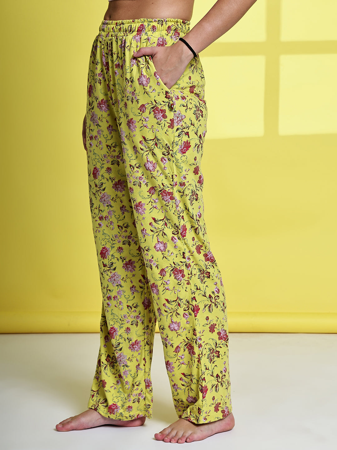 Yellow Jaal Cotton Hosiery Lounge Pant