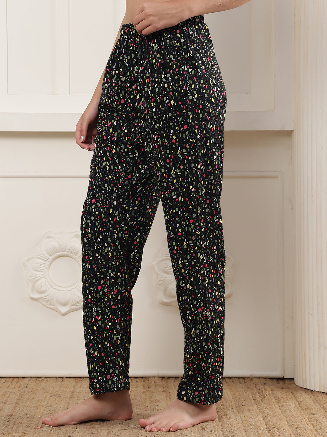 Multi Color Splash Printed Cotton Lounge Pant