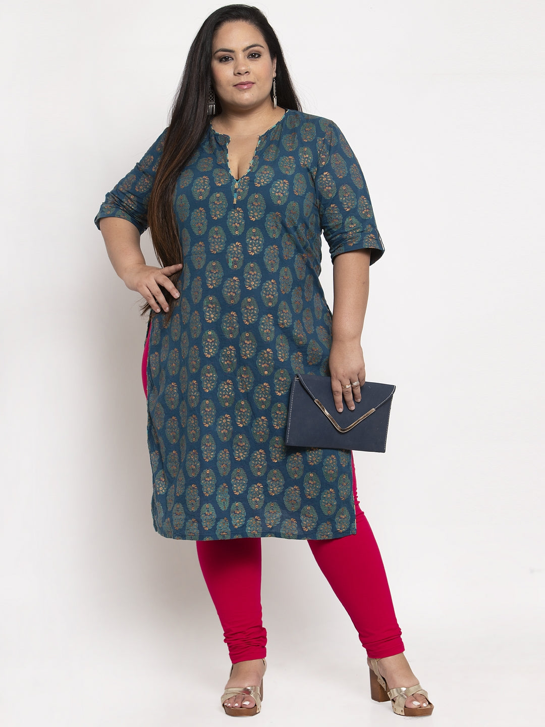 Dark Pink Ankle Length Plus Legging