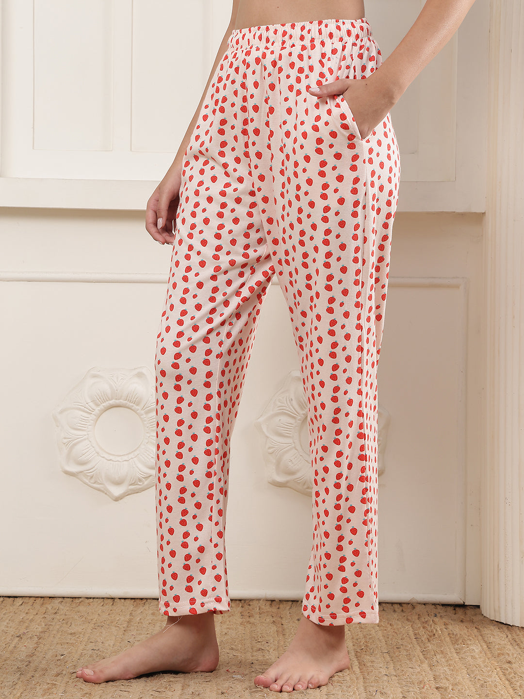 Mega Starwberry Printed Cotton Lounge Pant