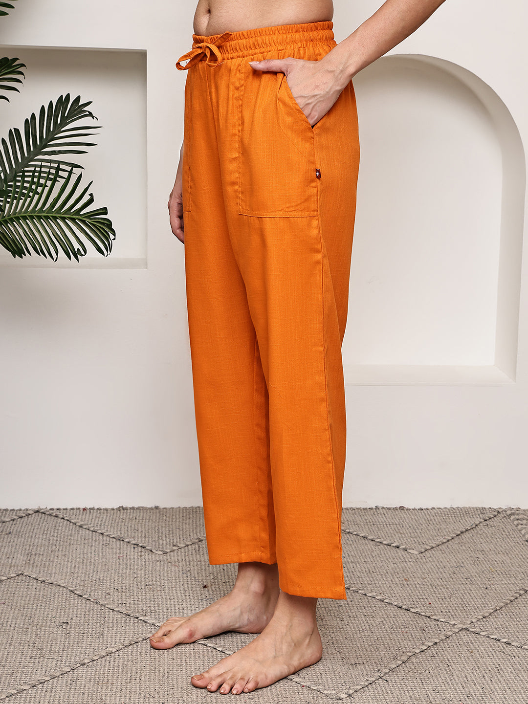 Orange Cotton Lounge Pant