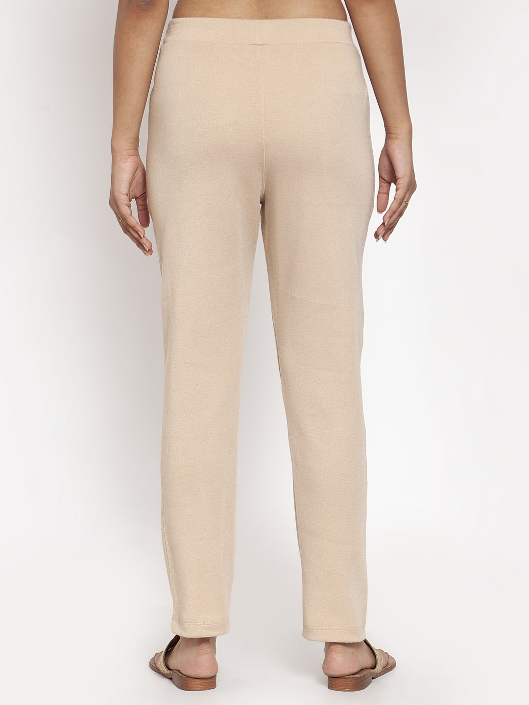 Light Beige Woolen Pocket Pant