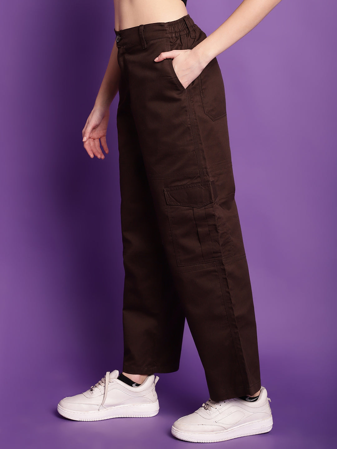 Brown High-Rise Utility Cargos